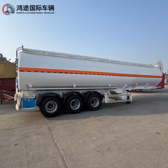 3 軸/40000L/42000L/45000L 炭素鋼/ステンレス鋼/アルミニウム合金タンク/タンカートラックセミトレーラー、石油/燃料/ディーゼル/ガソリン/原油/水/牛乳輸送用
